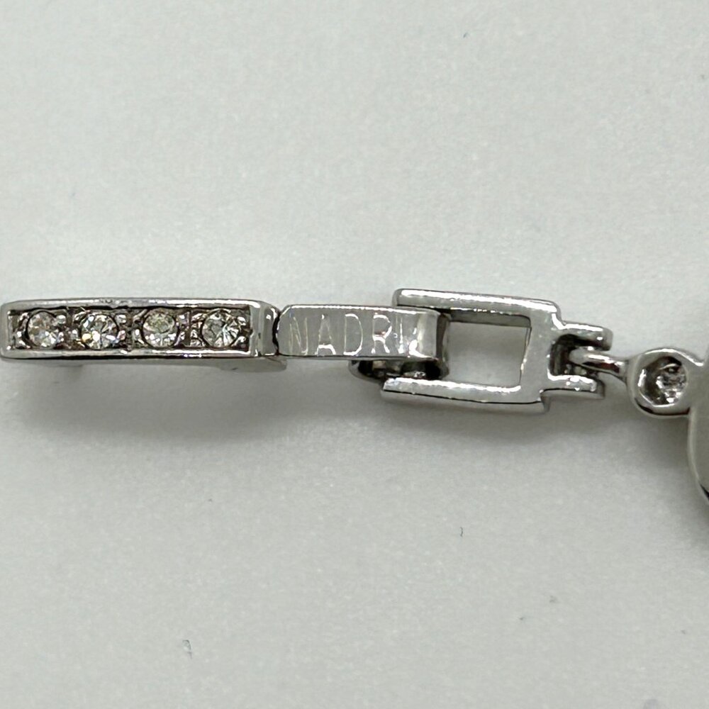 Nadri Cubic Zirconia Leaf Bracelet Silver-tone Vine Wedding Bridal Marquise - Picture 9 of 13